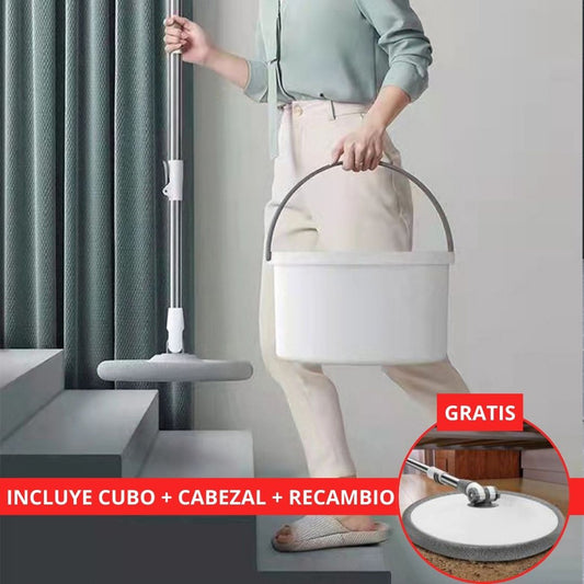 Fregona Giratoria Inteligente - Cubo + Cabezal + Recambio GRATIS